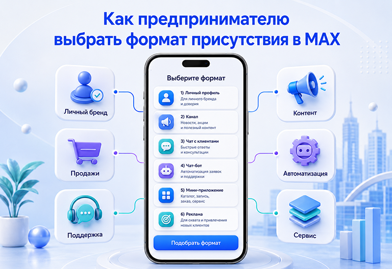 Как предпринимателю выбрать формат присутствия в MAX